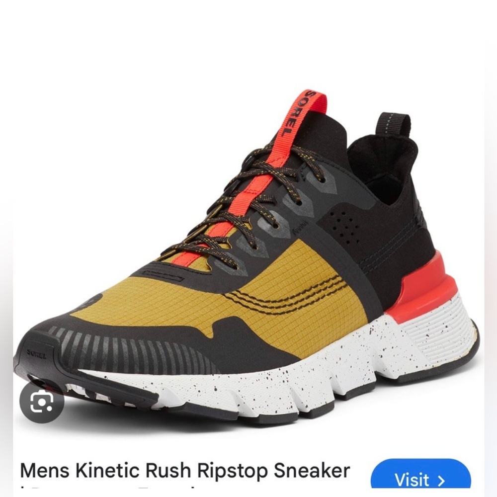 Sorel Men's Kinetic Rush Ripstop Sneakers - Black, Yellow, Red